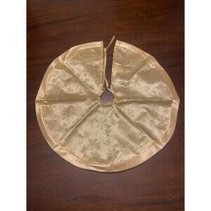 Christmas Tree Skirt/ Mini / Gold Snowflakes/ Holiday Decor